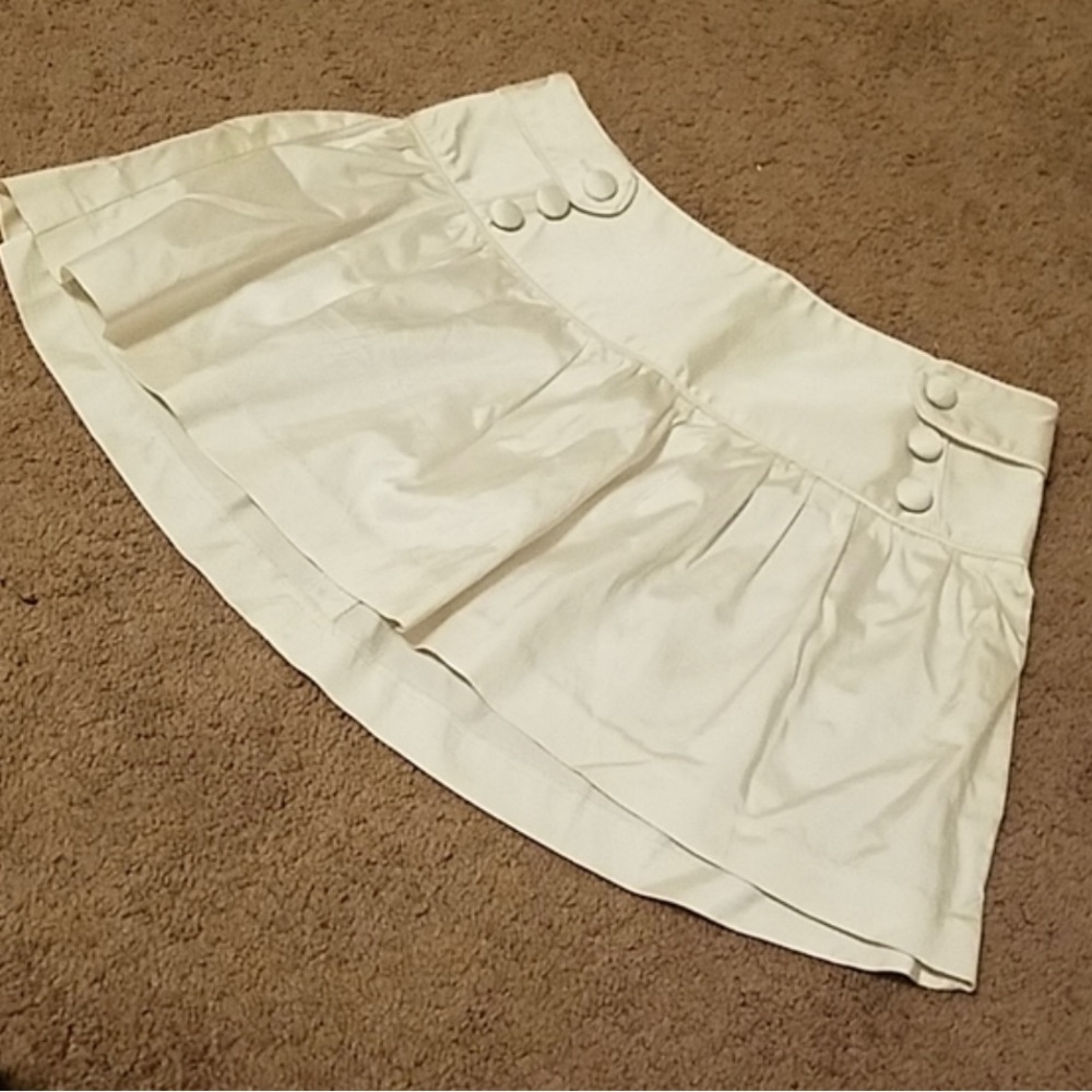 Arden B White Mini Skirt with Button Detail - Picture 5 of 6